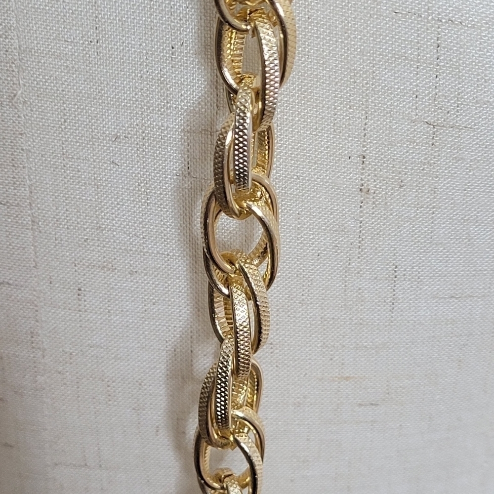 Paparazzi Gold-Tone Chain Earrings and Scarf Necklace Set - Picture 7 of 8